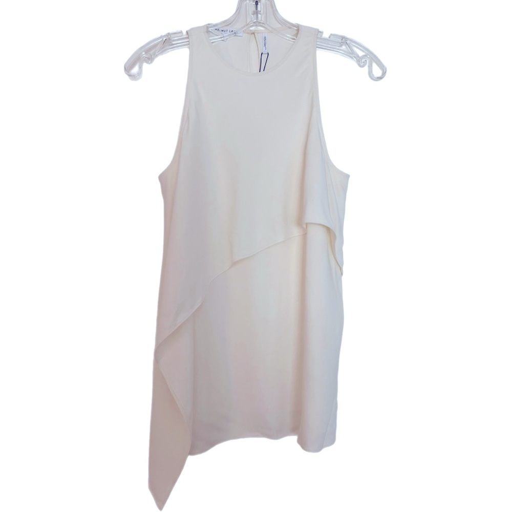 Helmut Lang vintage XS Silk back Acetate front cream blouse with tags